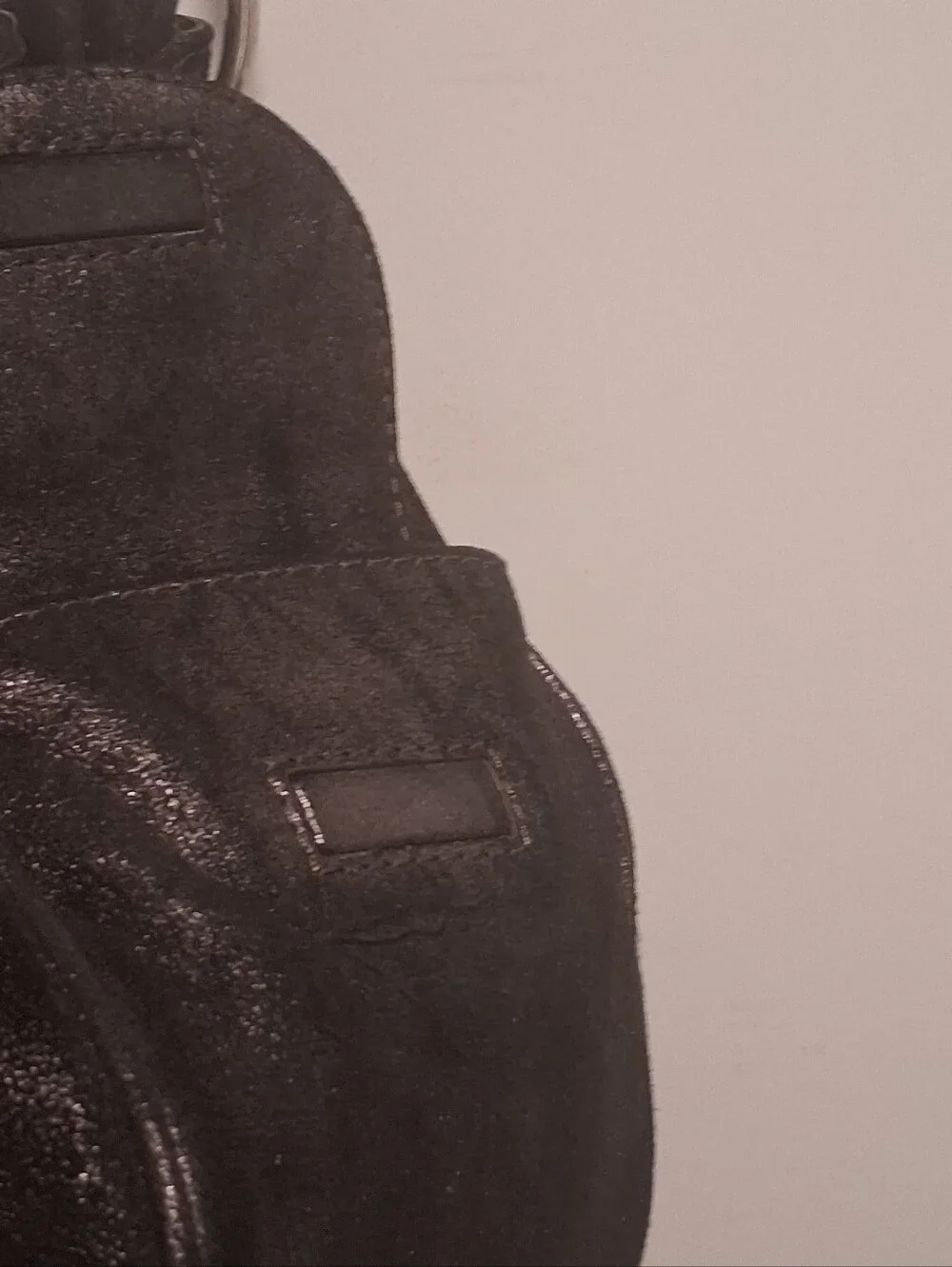 Vintage Y2K Juicy Couture Black Metallic Shimmer Leather Shoulder Bag Hobo